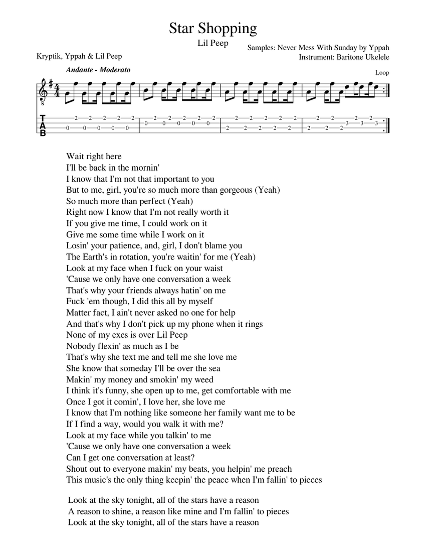 Lil Peep Star Shopping Chords
