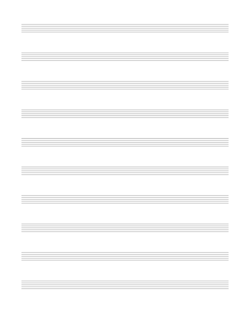 Empty sheet music page with staves Sheet music for Piano | Download