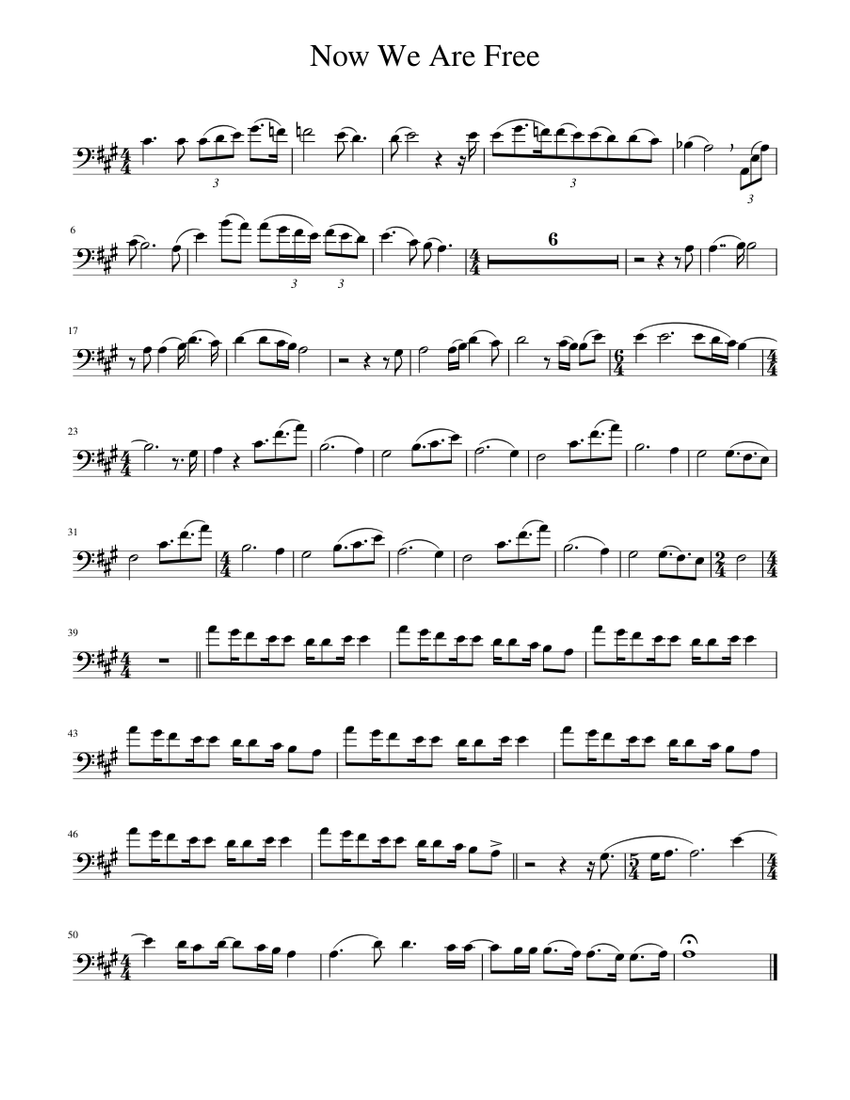 Gladiator Sheet music for Cello (Solo) | Musescore.com