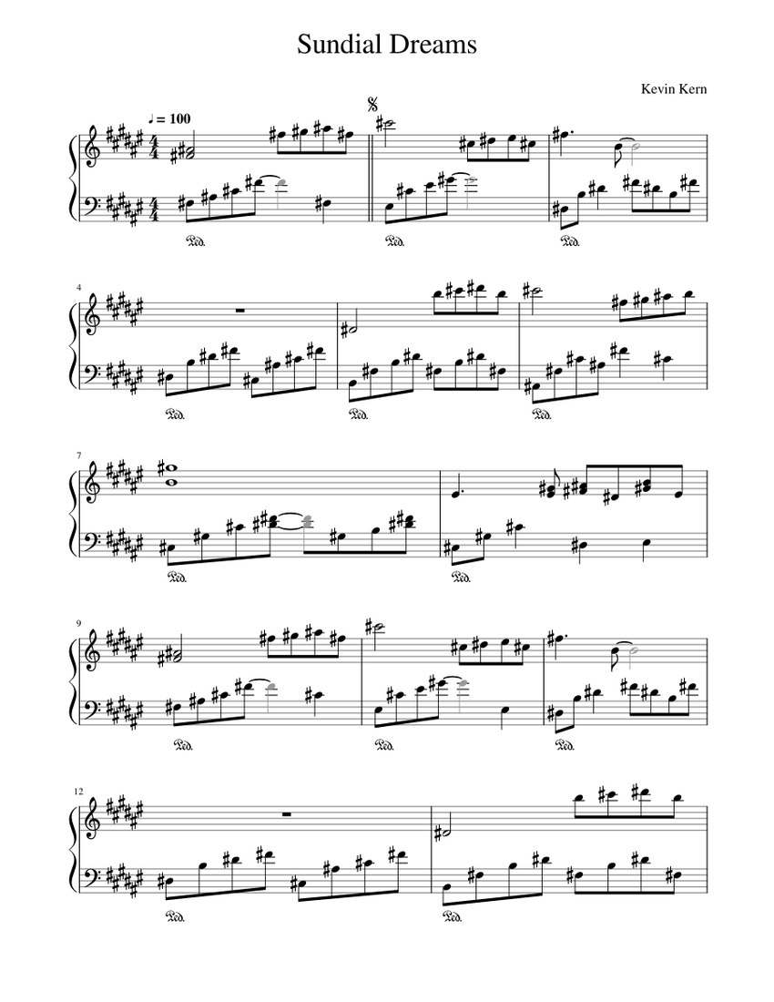Kevin KernSundial Dreams Sheet music for Piano (Solo)
