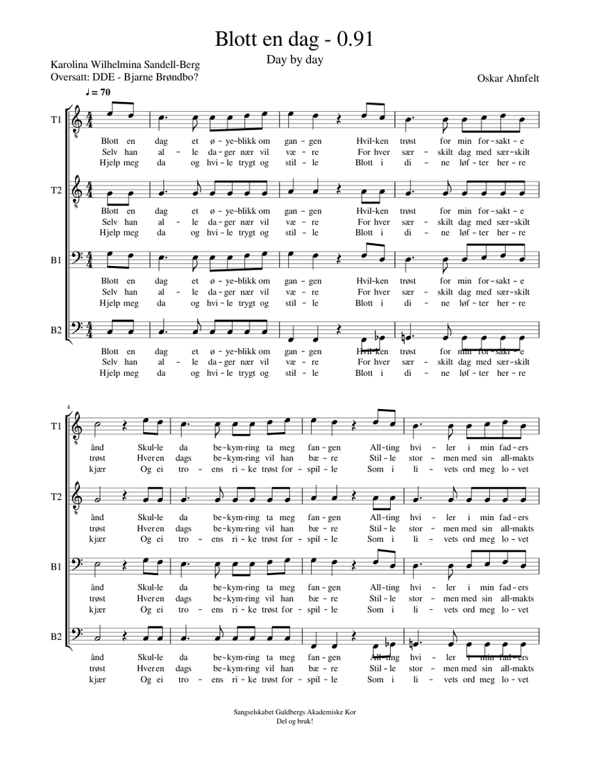 Blott En Dag no Text Sheet Music For Piano Download Free In PDF Or MIDI Blott en dag no text sheet music for piano download free in pdf or midi