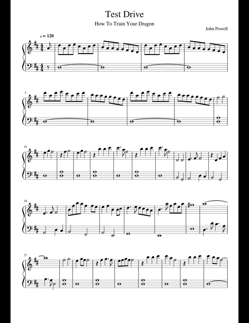 Test_Drive sheet music for Piano download free in PDF or MIDI