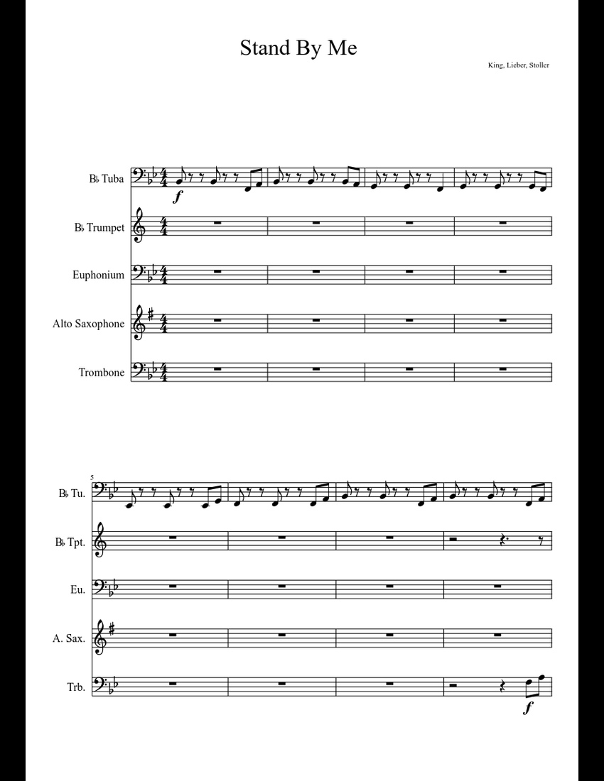 Stand By Me sheet music download free in PDF or MIDI