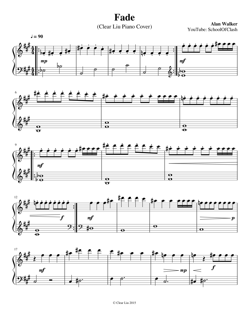FADED Sheet Music For Piano Download Free In PDF Or MIDI Musescore