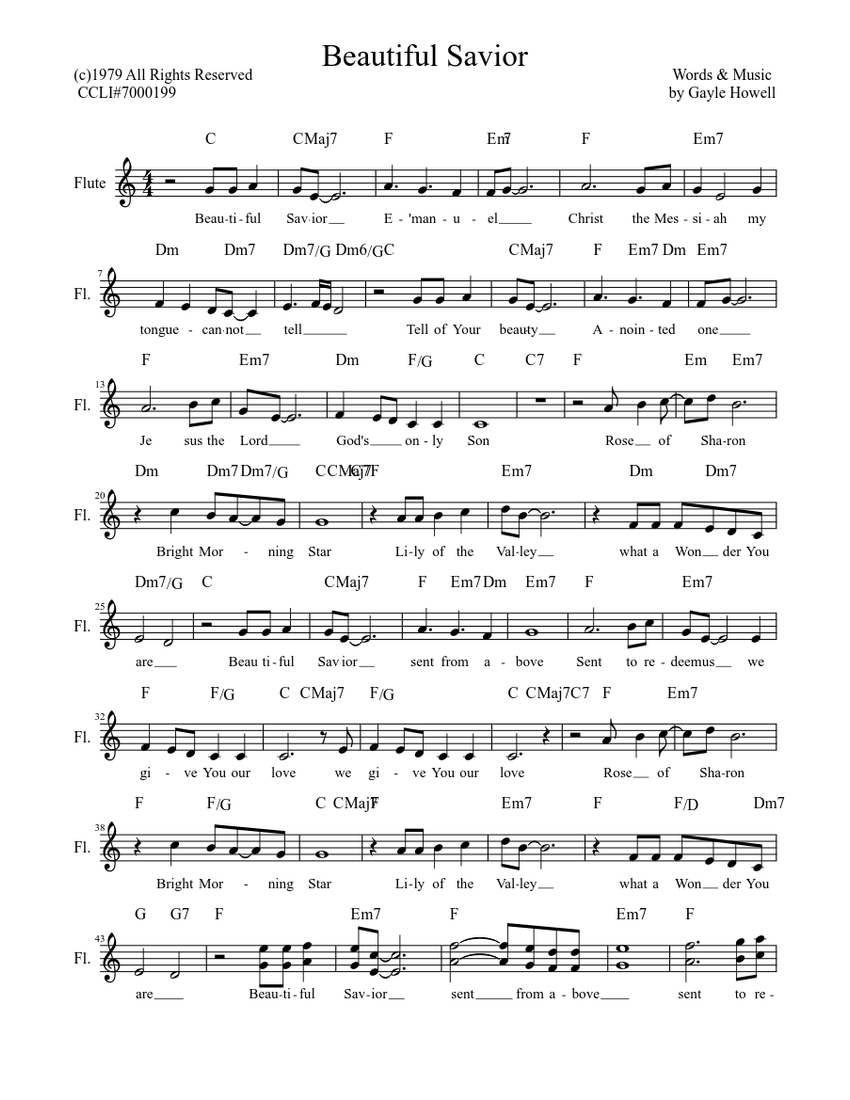 Beautiful Savior LS Sheet music | Download free in PDF or MIDI ...