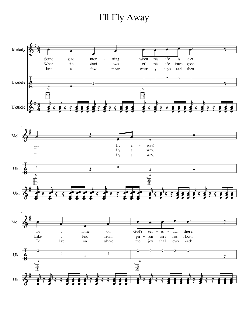 I ll Fly Away Sheet music for Guitar Download free in PDF or MIDI