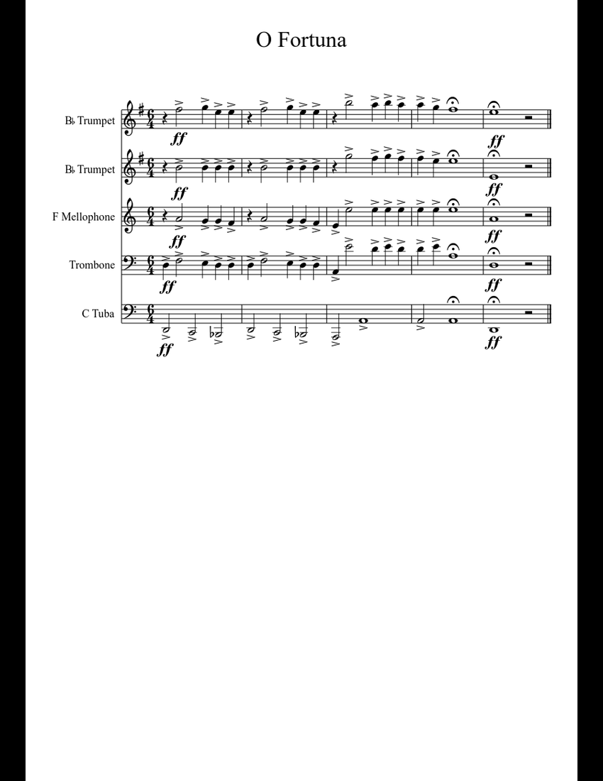 O Fortuna Sheet Music Download Free In PDF Or MIDI