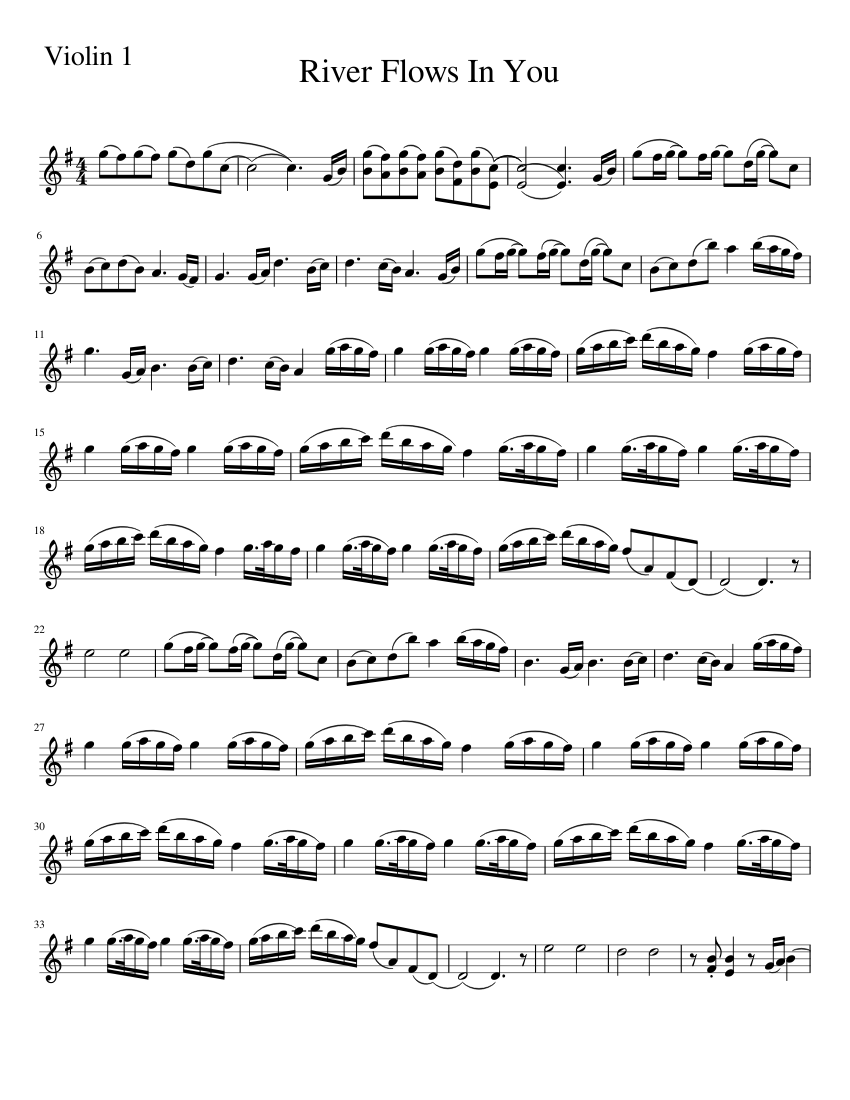 River Flows In You violin 1 Sheet music for Piano | Download free in