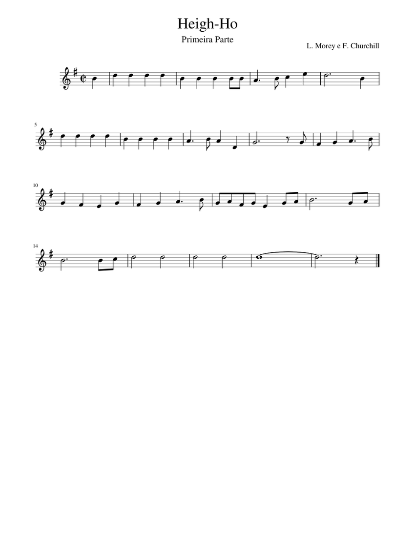 Heigh-Ho Sheet music for Piano (Solo) | Musescore.com