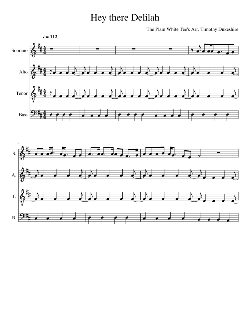 Hey there Delilah sheet music for Piano download free in PDF or MIDI