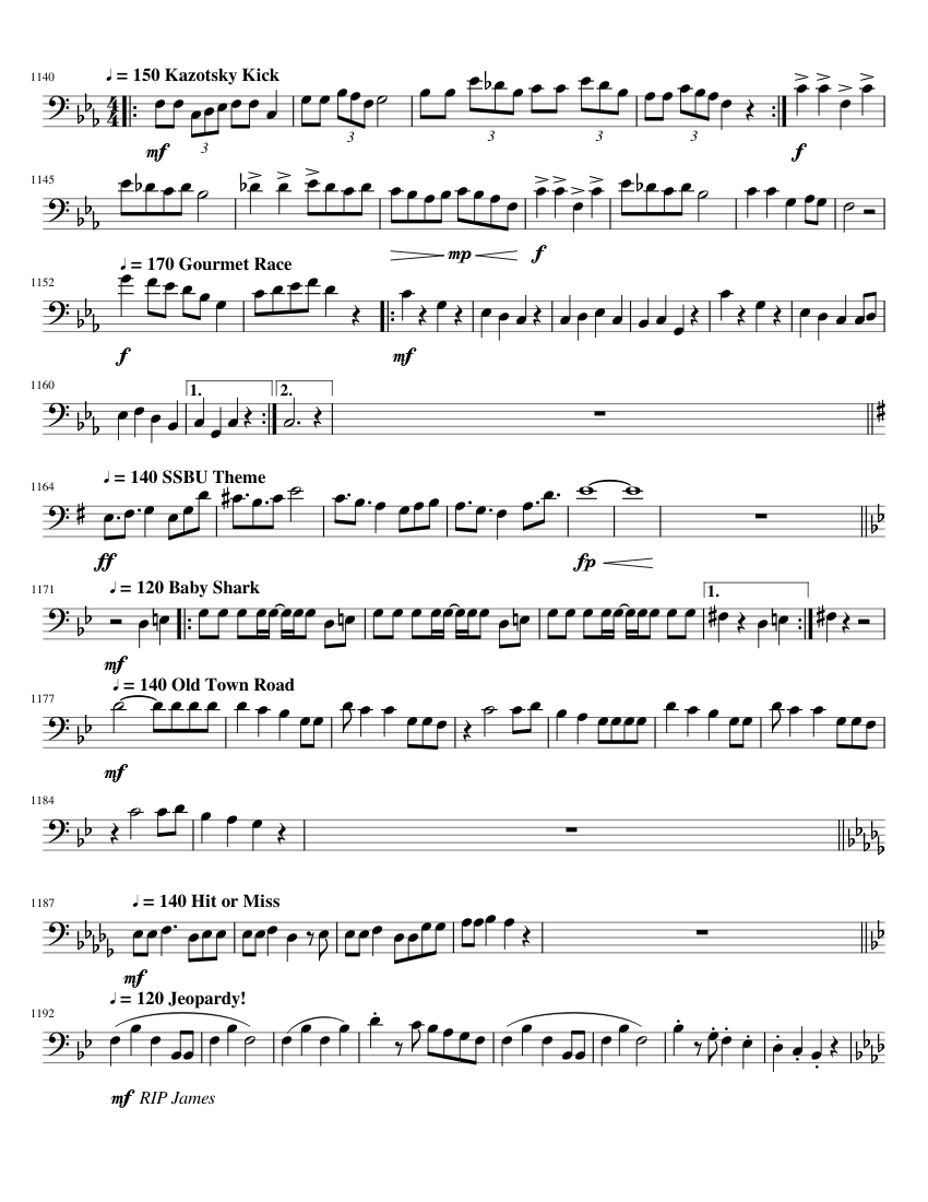 Meme Compilation (Trombone) (DLC) Sheet music for Trombone (Solo