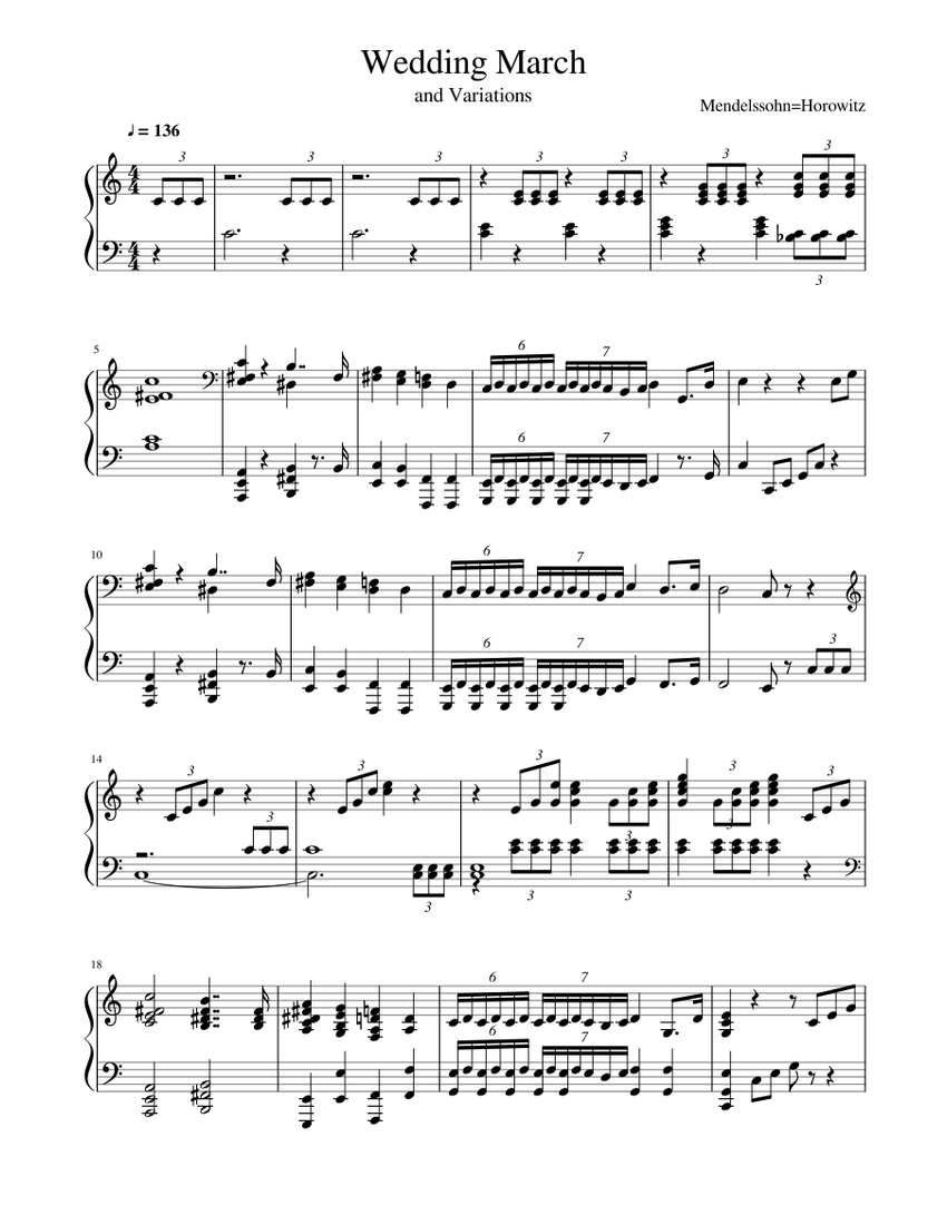 Wedding March2 Sheet music for Piano Download free in