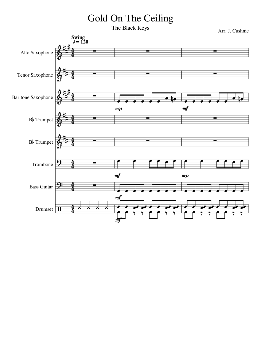 Gold On The Ceiling Sheet music for Alto Saxophone, Tenor