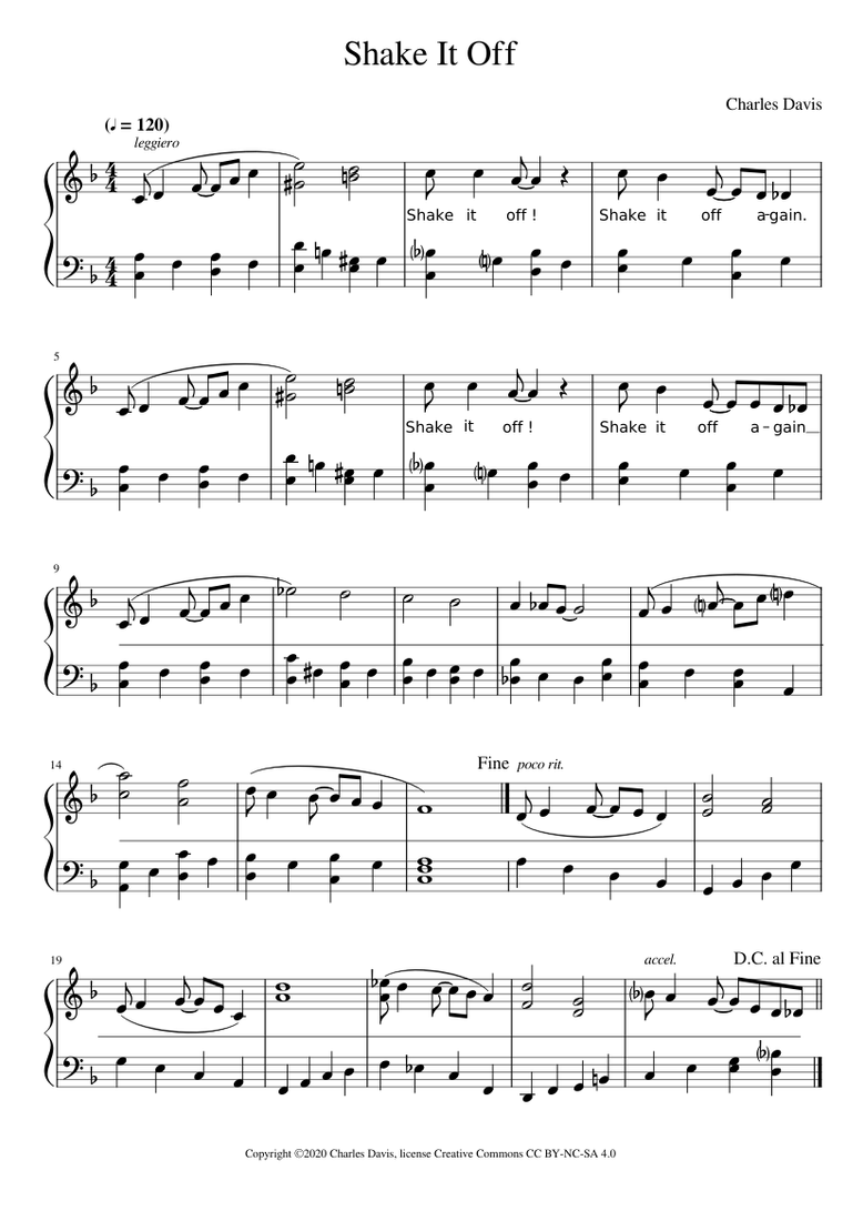 Shake It Off Sheet Music For Piano Download Free In Pdf Or Midi