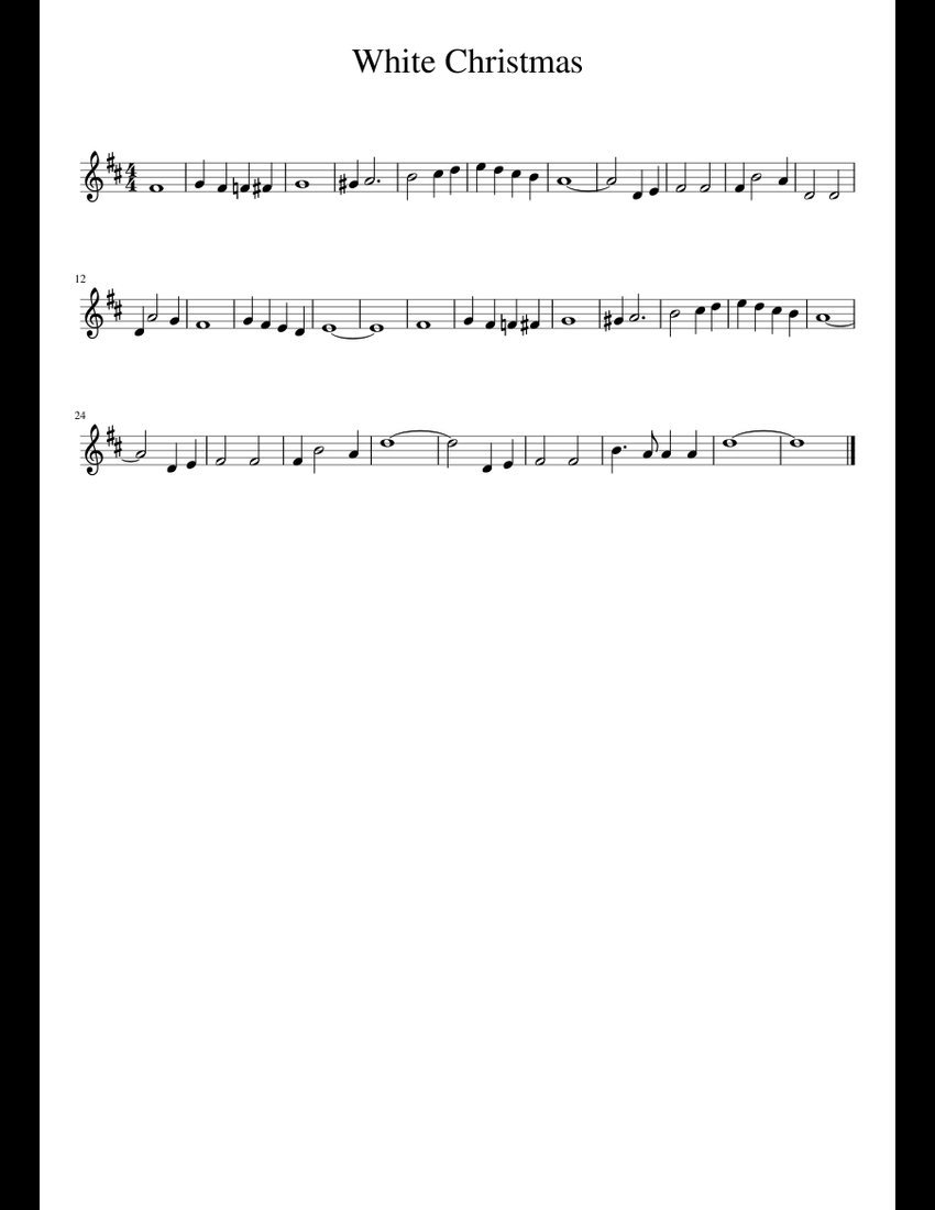 White Christmas sheet music for Clarinet download free in PDF or MIDI