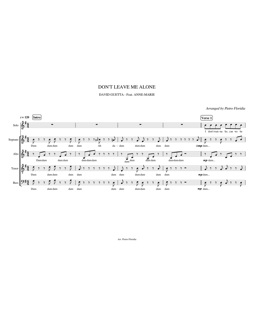 Don't Leave Me Alone Sheet music for Voice Download free