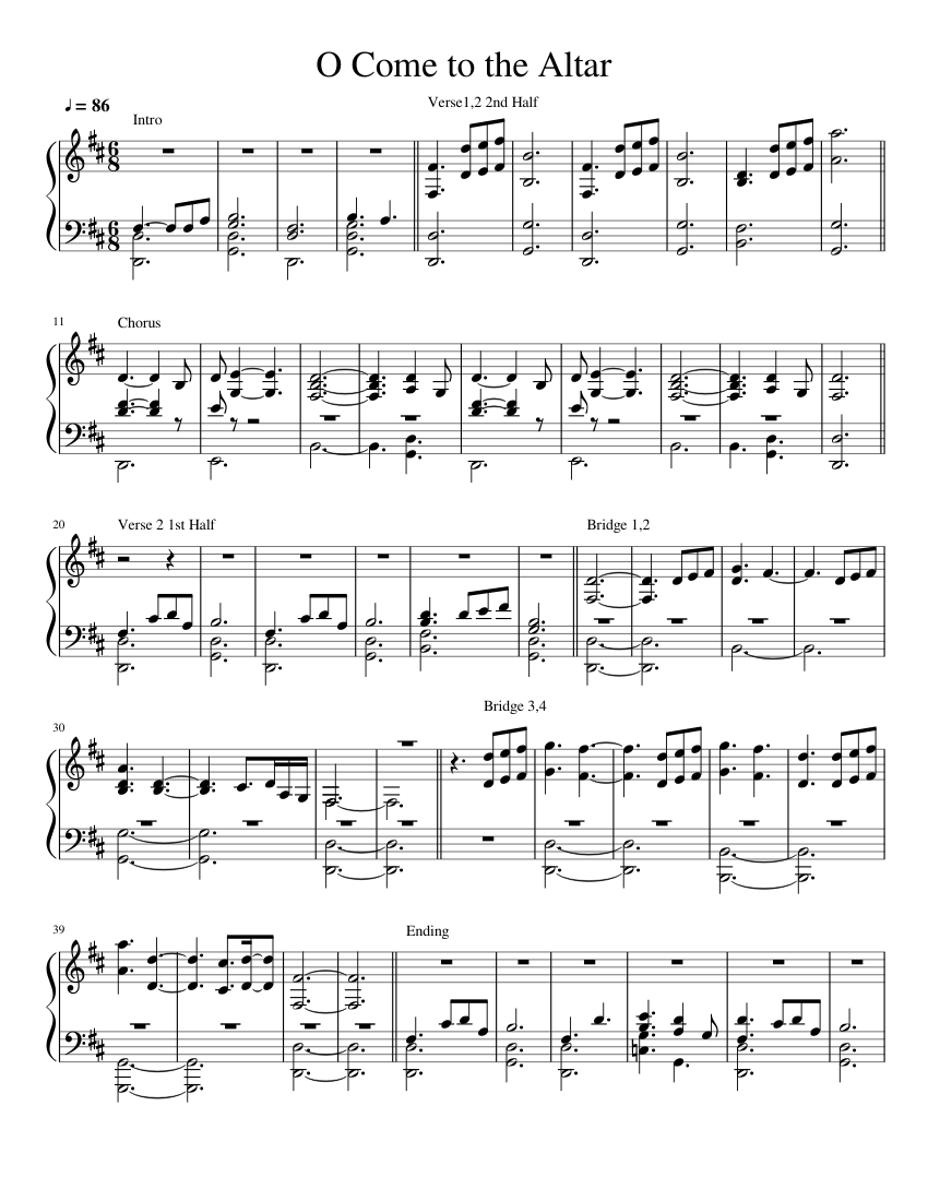O Come to the Altar Sheet music for Piano | Download free in PDF or ...