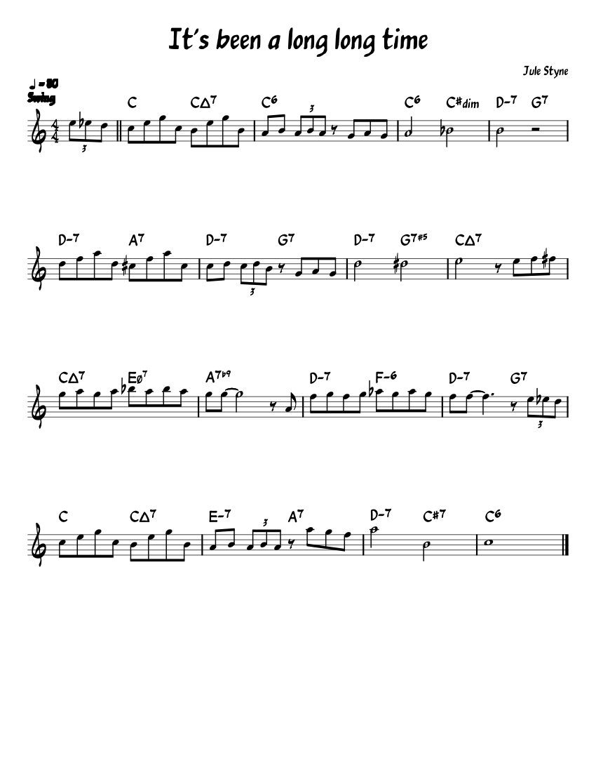 It's been a long long time sheet music for Piano download free in PDF