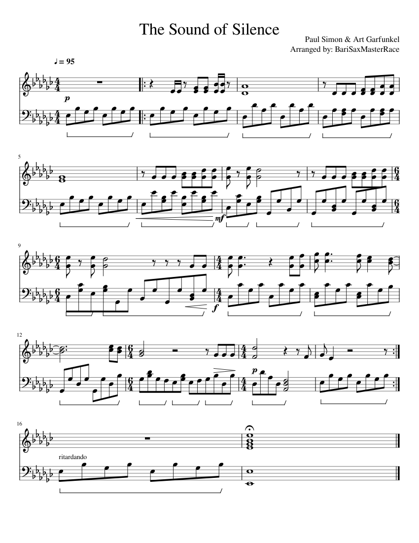 The Sound of Silence Sheet music for Piano (Solo) | Musescore.com