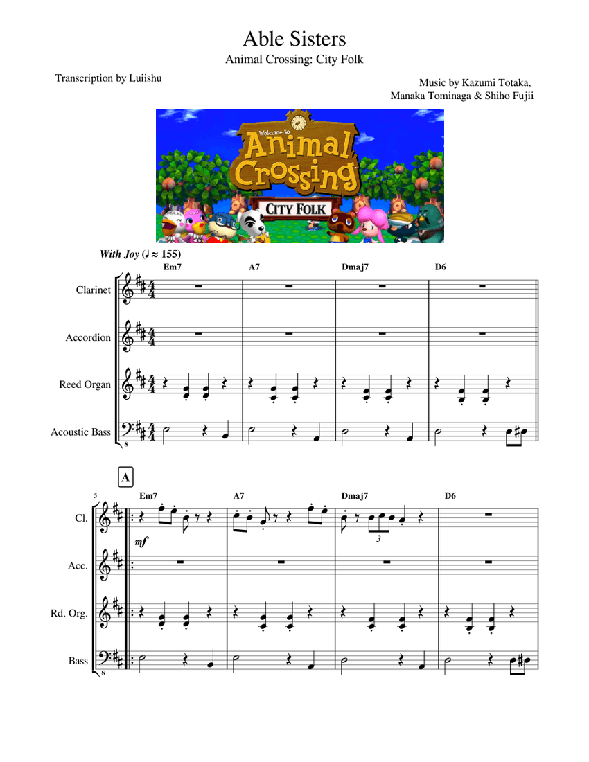 Able Sisters - Animal Crossing: City Folk (Transcription) Sheet music
