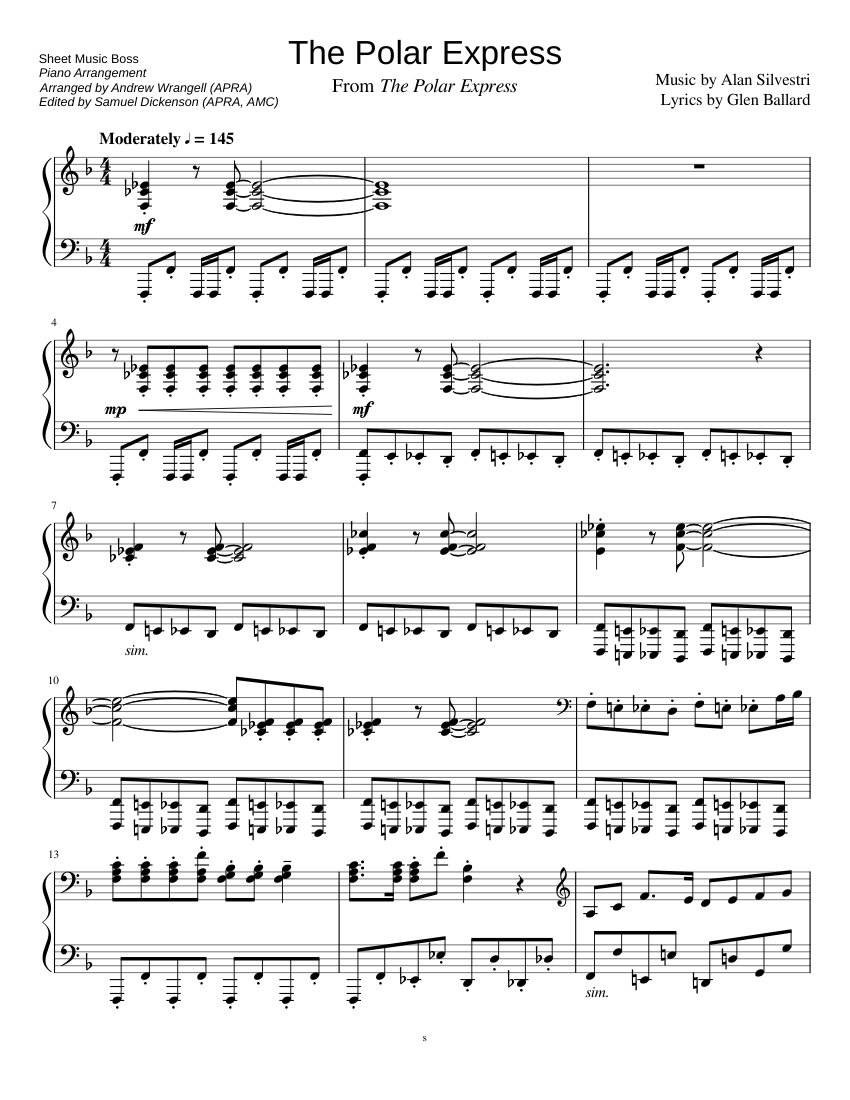 The Polar Express Sheet music for Piano (Solo) | Musescore.com