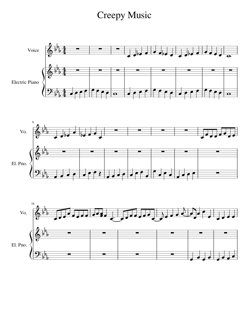 Creepy Music Sheet music for Piano, Voice | Download free in PDF or