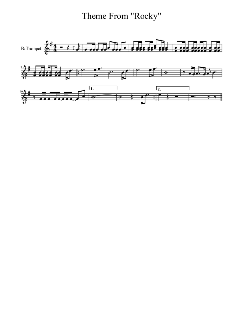 Theme From Rocky Trumpet Sheet Music Download Free In PDF Or MIDI Theme from rocky trumpet sheet music download free in pdf or midi