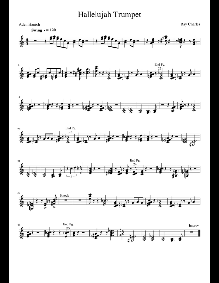 Hallelujah Trumpet sheet music for Trumpet download free in PDF or MIDI