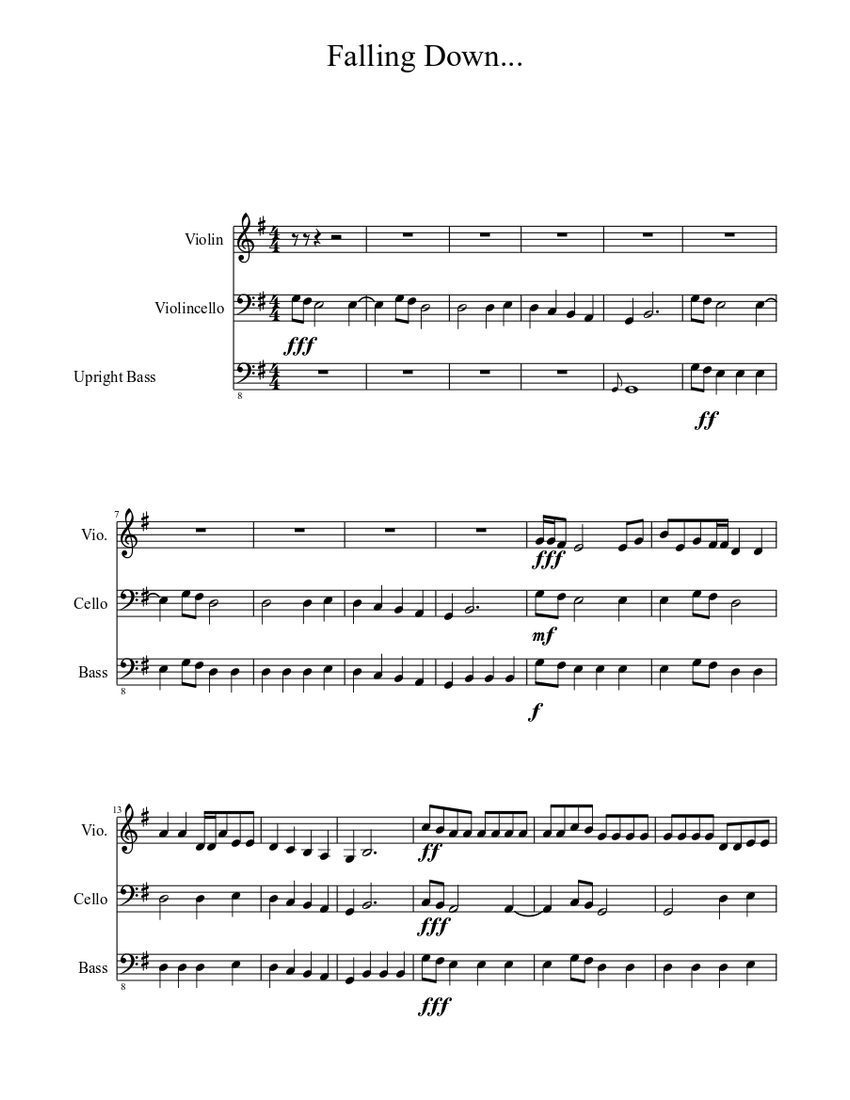 Falling Down Sheet music for Violin (Solo) | Musescore.com