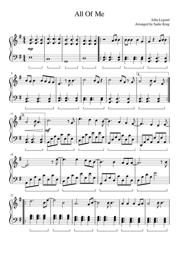 John Legend Sheet Music Free Download In Pdf Or Midi On Musescore Com