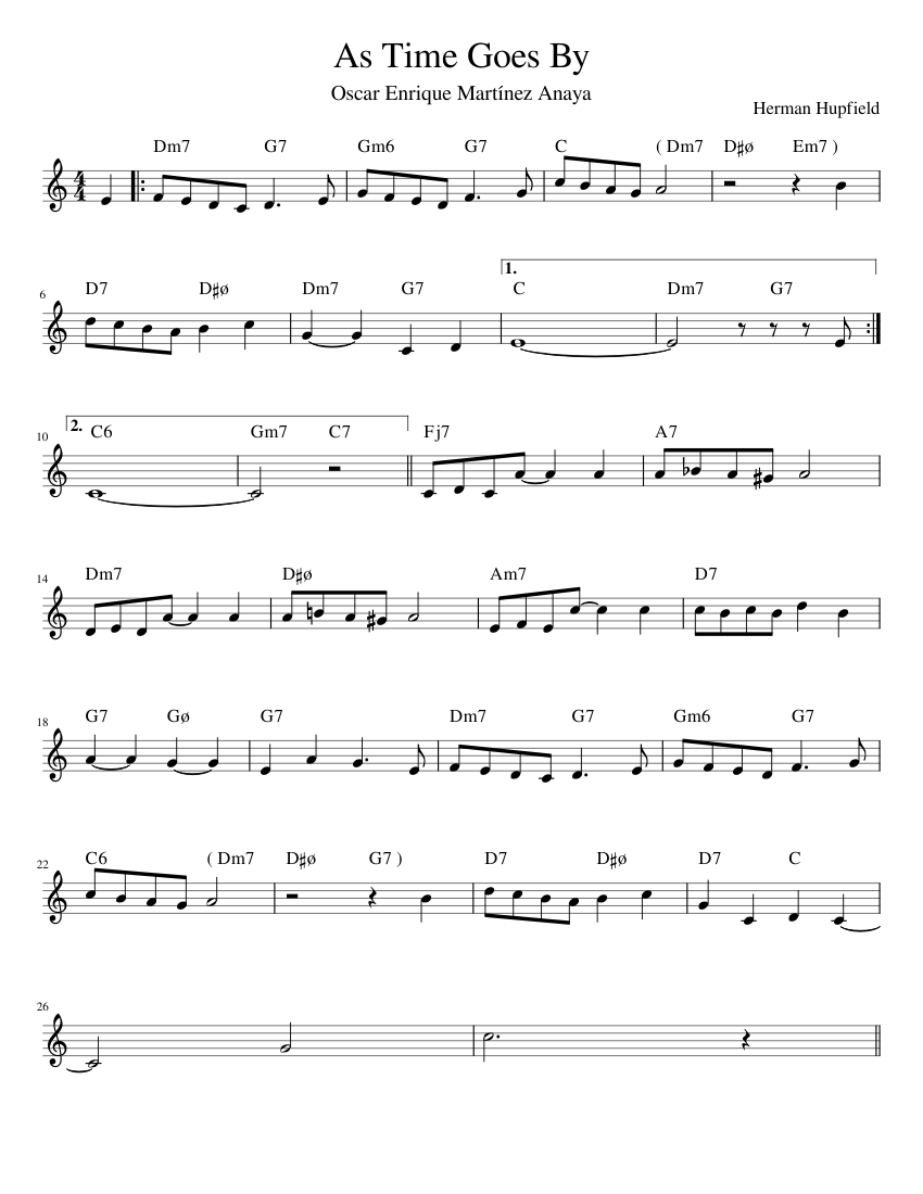 As Time Goes By sheet music for Piano download free in PDF or MIDI