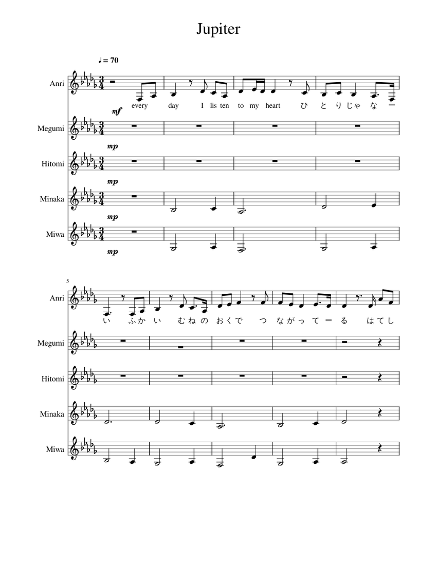 Jupiter Sheet music for Piano | Download free in PDF or MIDI
