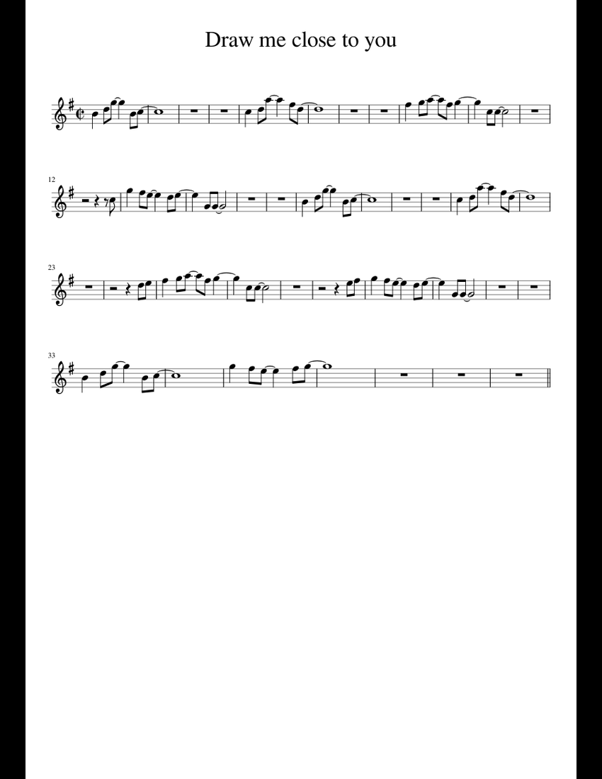 Draw me close to you sheet music for Alto Saxophone download free in
