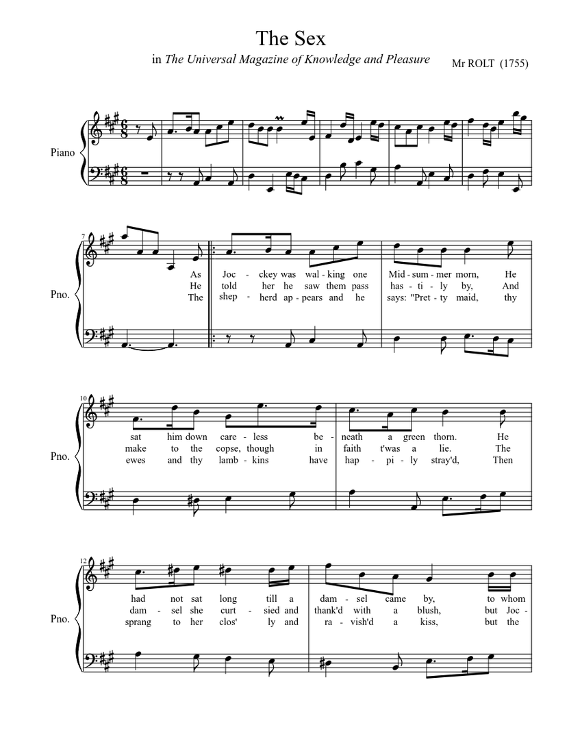 The Sex Sheet Music Download Free In Pdf Or Midi 