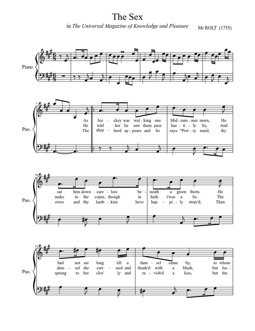 The Sex Sheet Music Download Free In Pdf Or Midi 3738