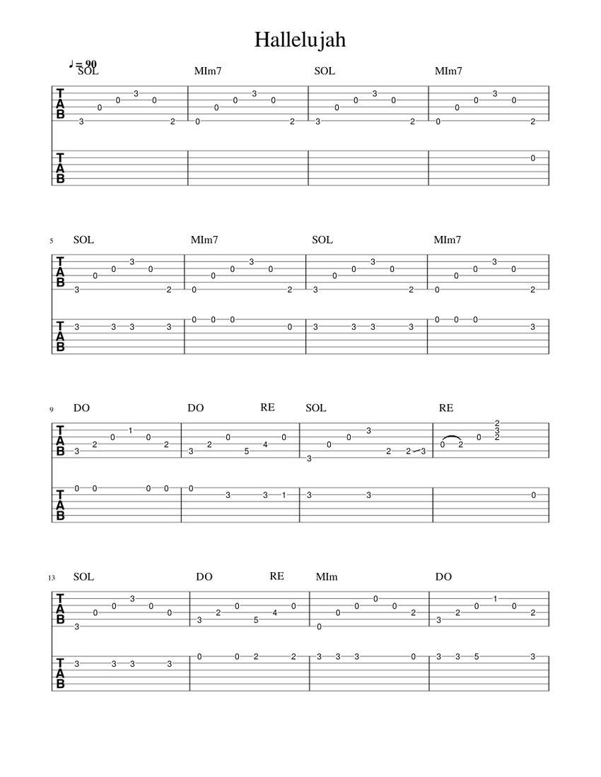 Hallelujah Sheet music for Guitar | Download free in PDF or MIDI