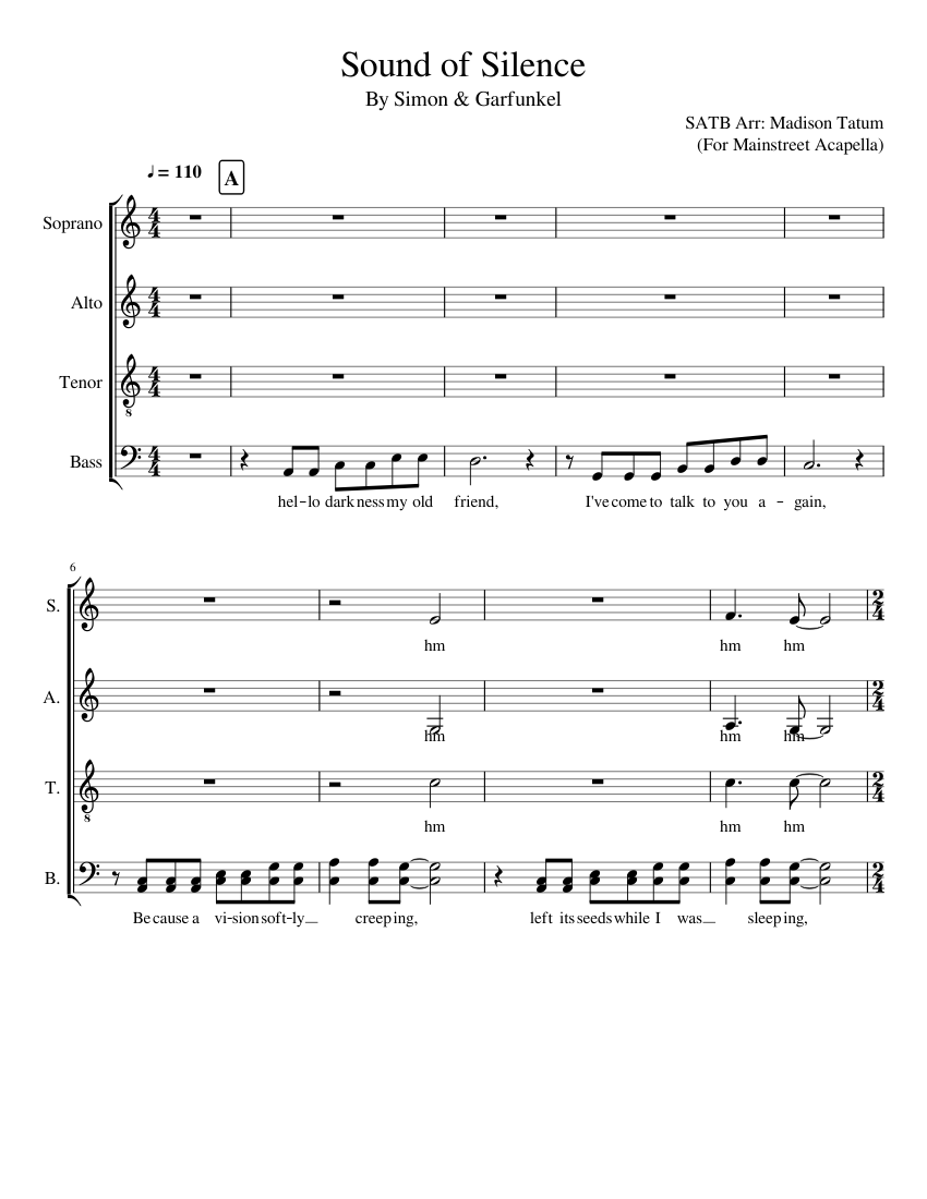 Sound of Silence Sheet music for Piano | Download free in PDF or MIDI
