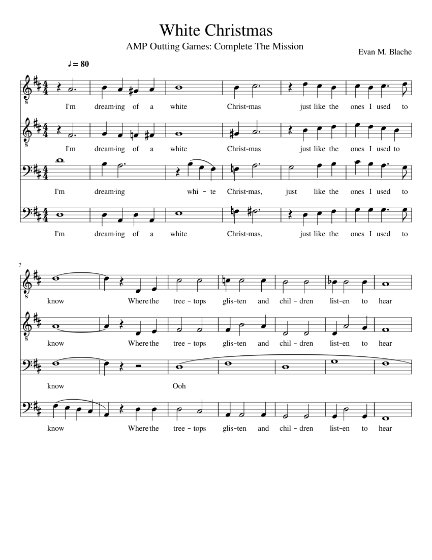 White Christmas Sheet music for Voice Download free in PDF or MIDI
