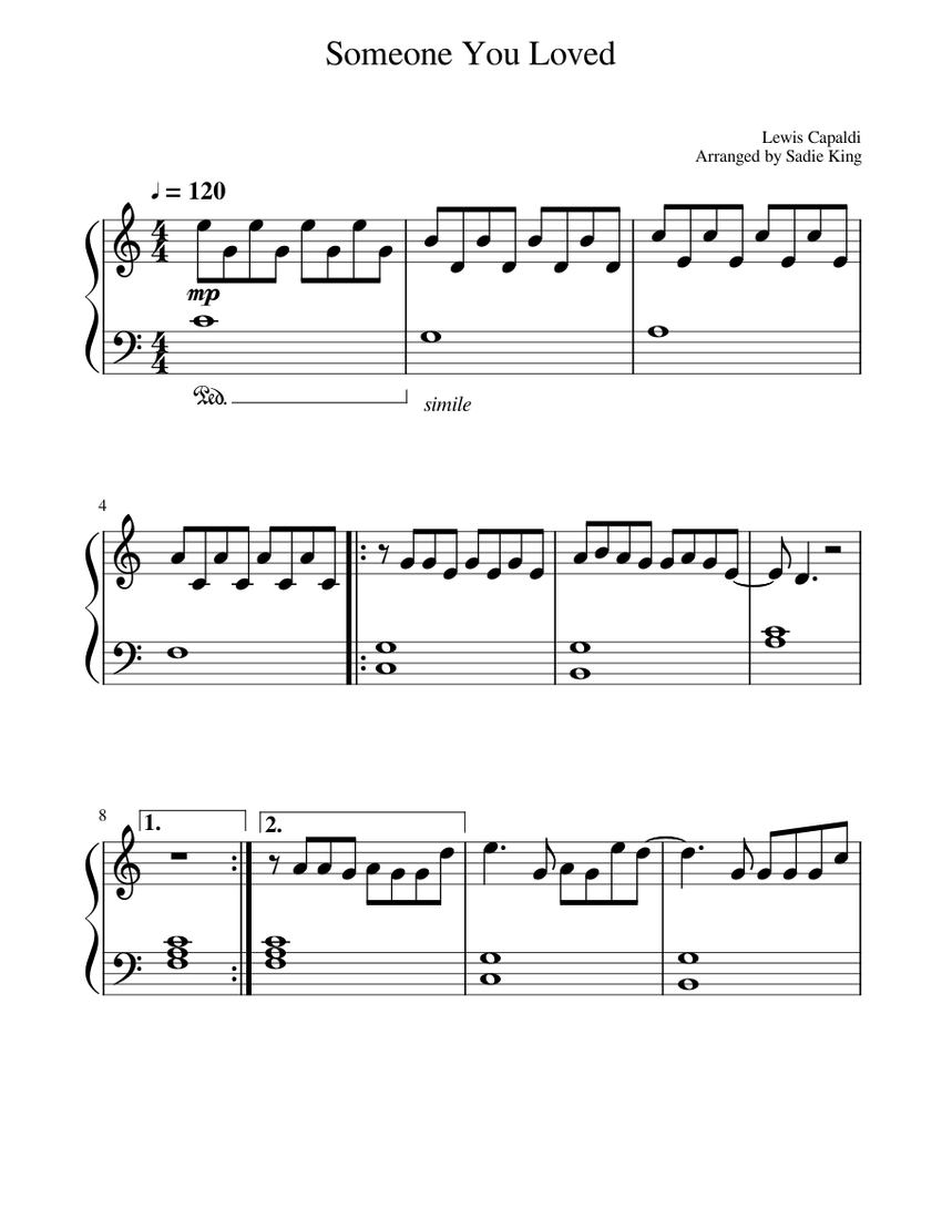 Someone You Loved Sheet music for Piano (Solo) | Musescore.com