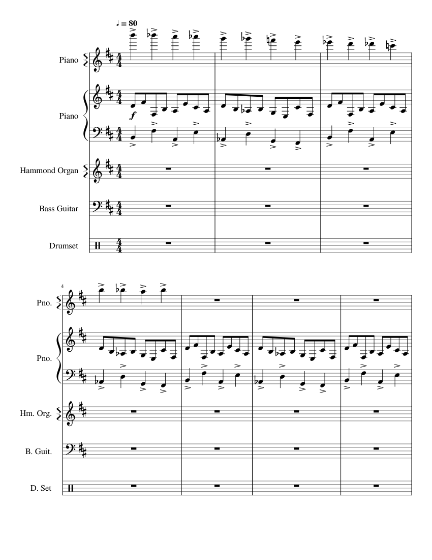 Sex With A Ghost Teddy Hyde Sheet Music For Piano Drum Group Bass 