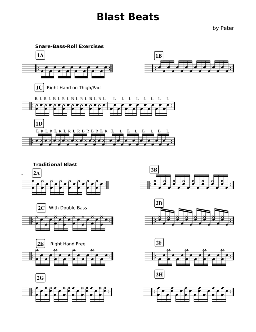 Blast Beat Exercises Sheet music for Drum Group (Solo)