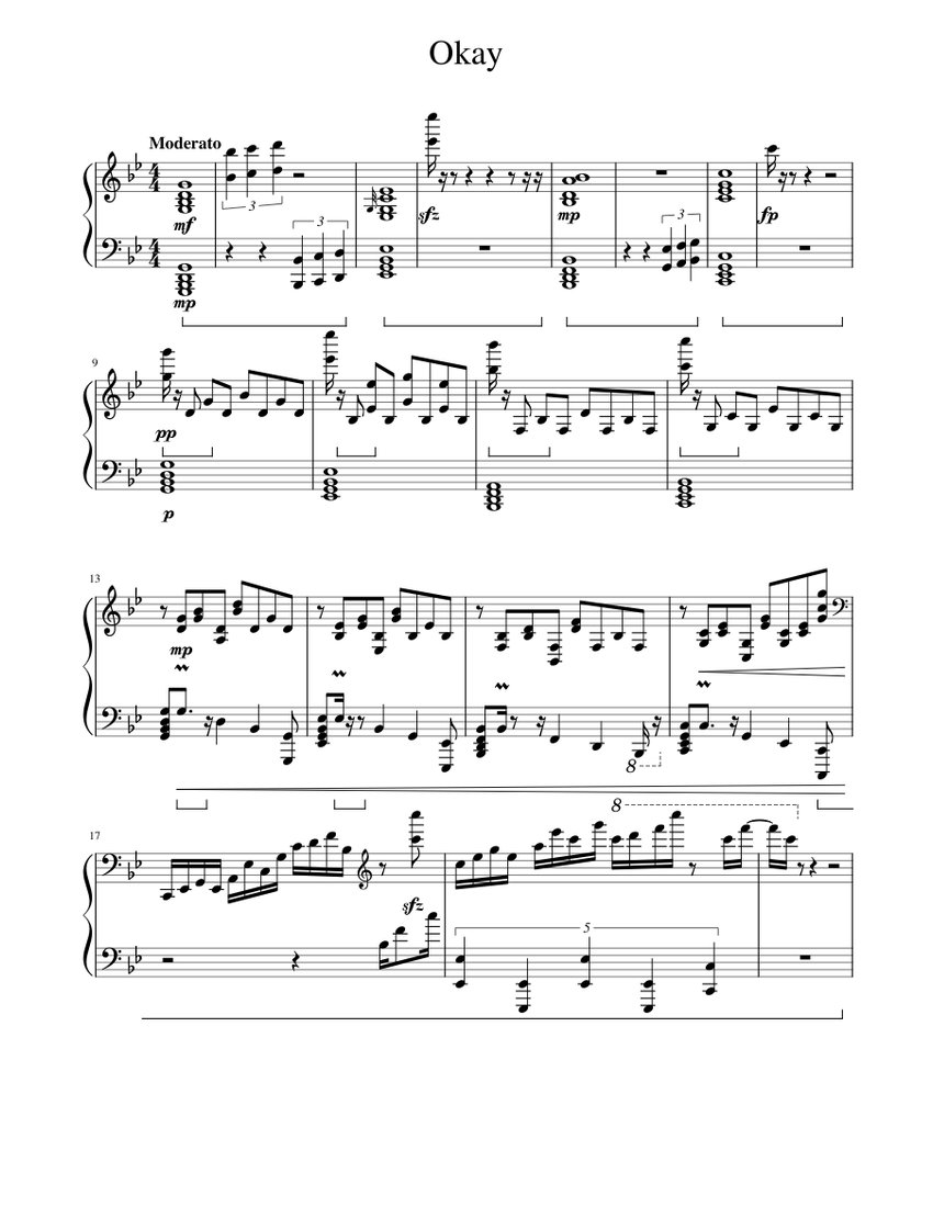 WIP : Okay Sheet music for Piano (Solo) | Musescore.com