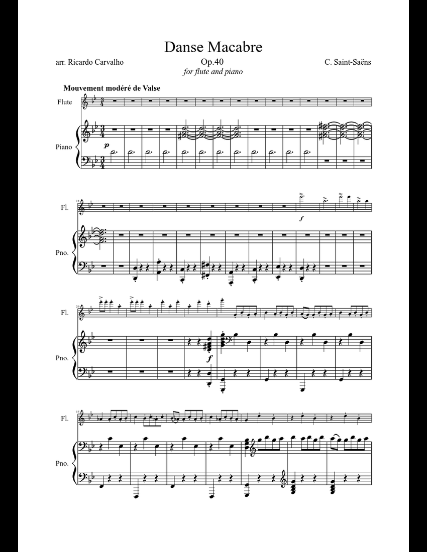Danse Macabre Op. 40 sheet music download free in PDF or MIDI