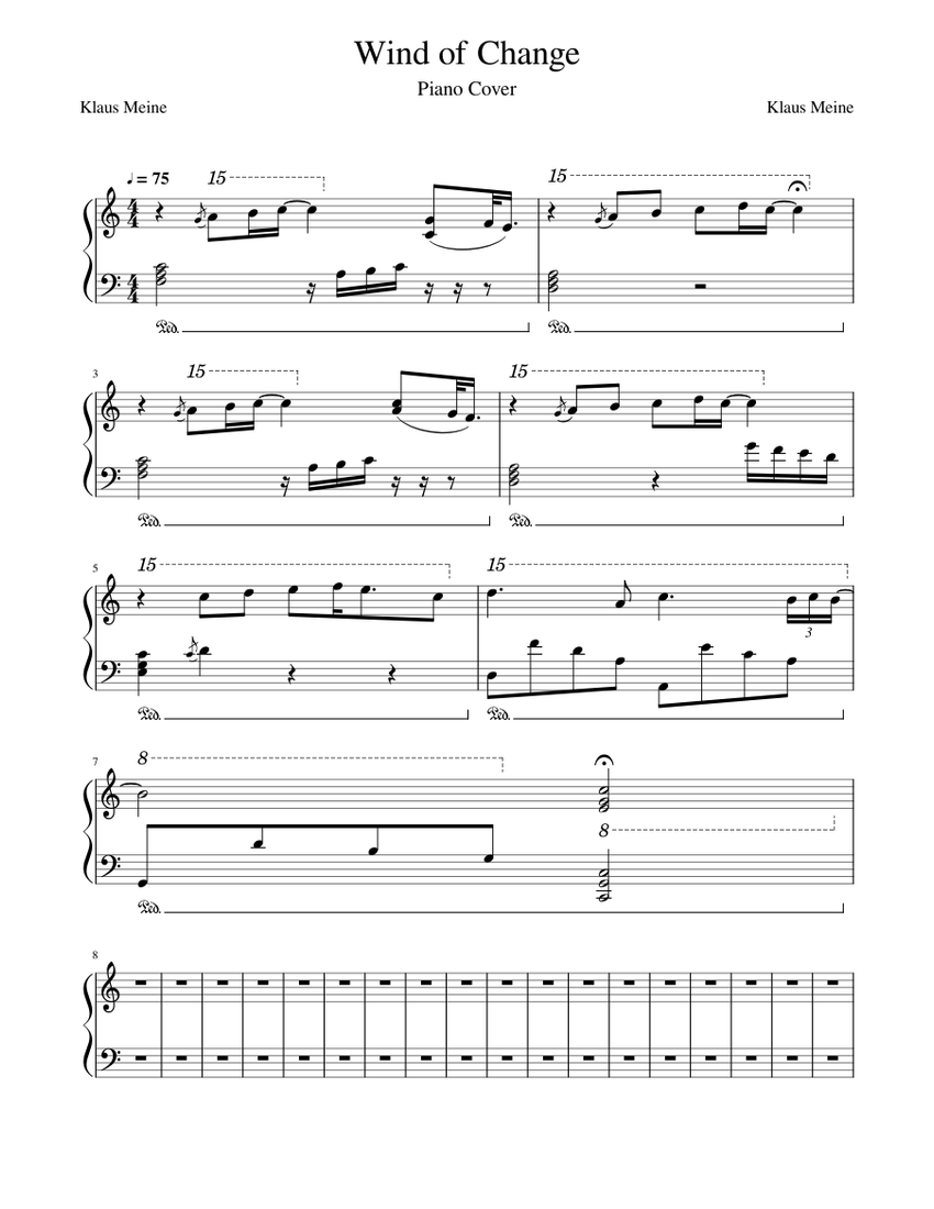 Wind of Change Sheet music for Piano | Download free in PDF or MIDI
