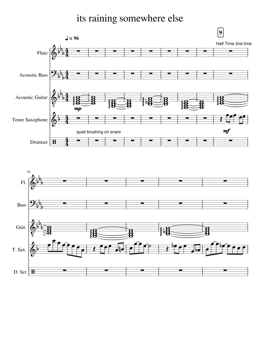 It's Raining Flute Guide.pdf its raining somewhere else Sheet music for Flute, Drum Group, Saxophone ...