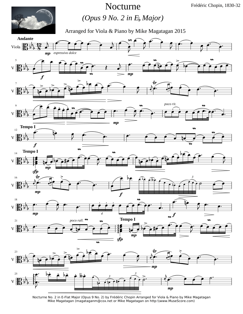 Nocturne_Op._9_No._2_in_E-Flat_Major_for_Viola__Piano Sheet music for ...