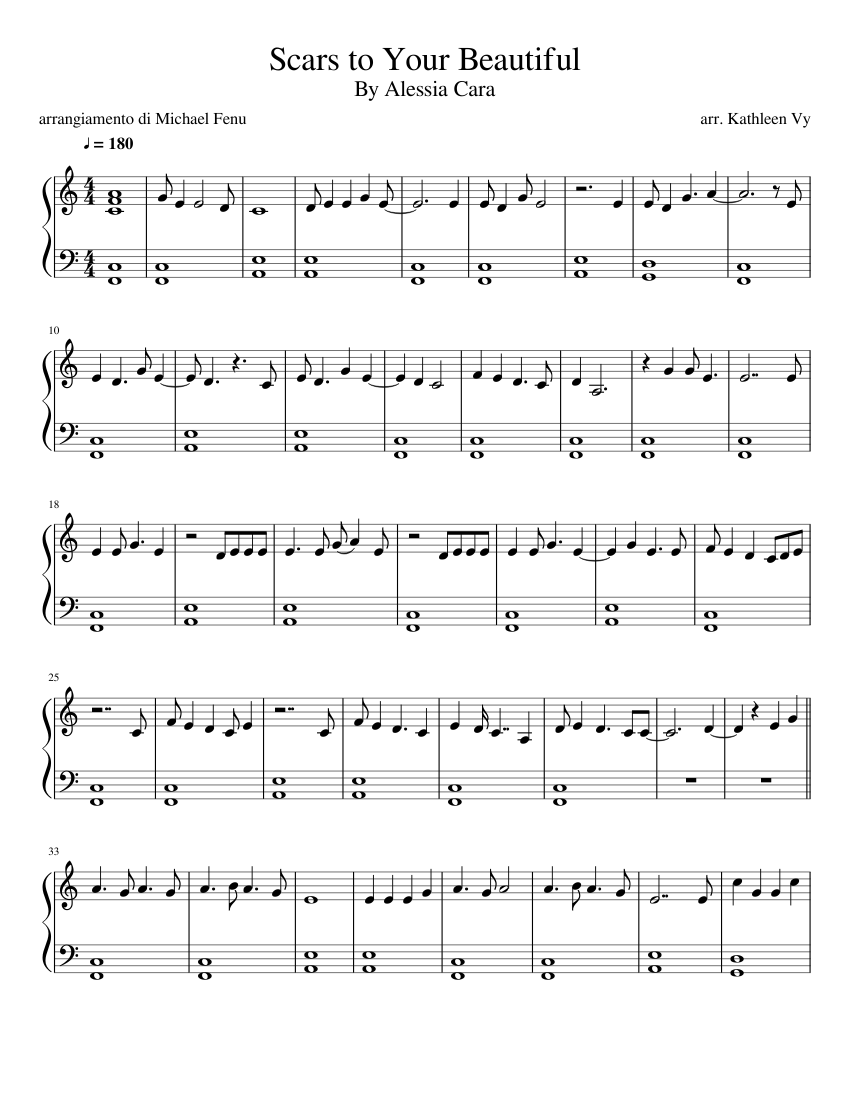 Scars to Your Beautiful di Alessia Cara Sheet music for Piano
