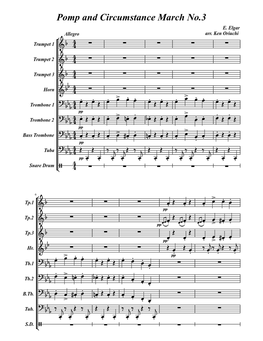 pomp and circumstance no.3 Sheet music | Download free in PDF or MIDI ...