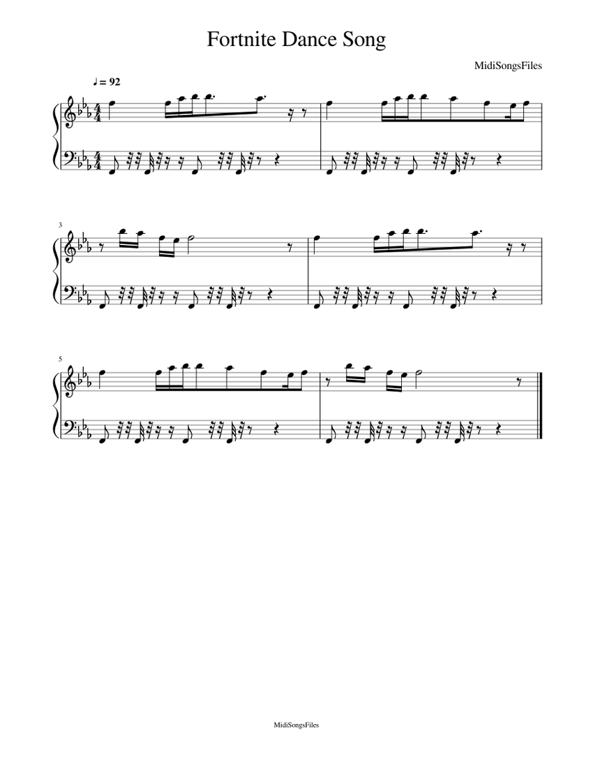 Fortnite Dance Song Sheet Music For Piano Download Free In Pdf