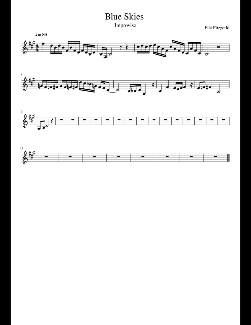 Blue Skies sheet music for Clarinet download free in PDF or MIDI